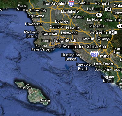 Map of Catalina and SoCal